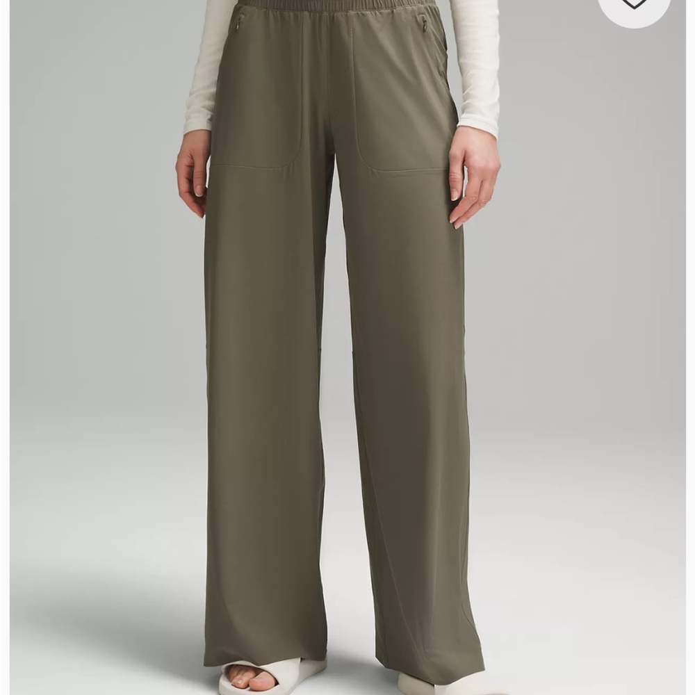 LULULEMON Swift Mid-Rise Wide-Leg Pant sz 8 Army Green